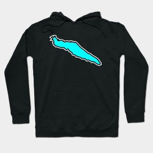 Texada Island Silhouette - Simple Blue Turquoise Souvenir - Texada Island Hoodie